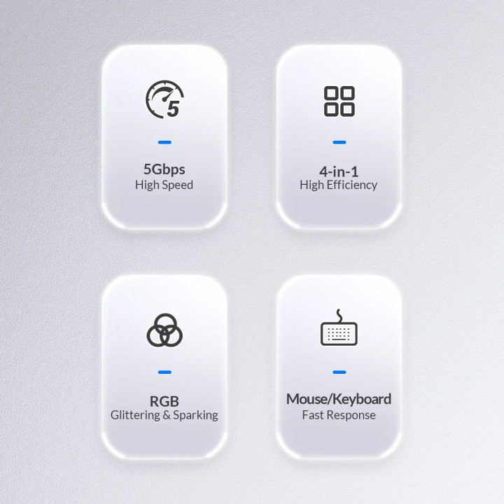 USB хъб Orico YS4-C3-03-WH, 4 порта USB 3.0, аудио/микрофон жак 3.5мм- YS4-C3-03-WH-BP - 3