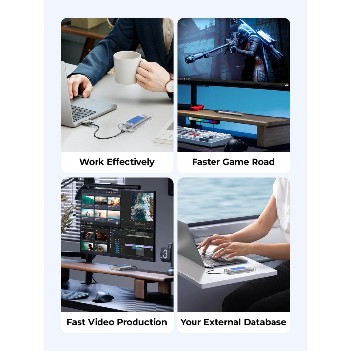 Външна кутия за M.2 диск Orico TCM2-U4, USB-C 40Gbps, до 4TB, интегрирано охлаждане - TCM2-U4-BK-BP - 6