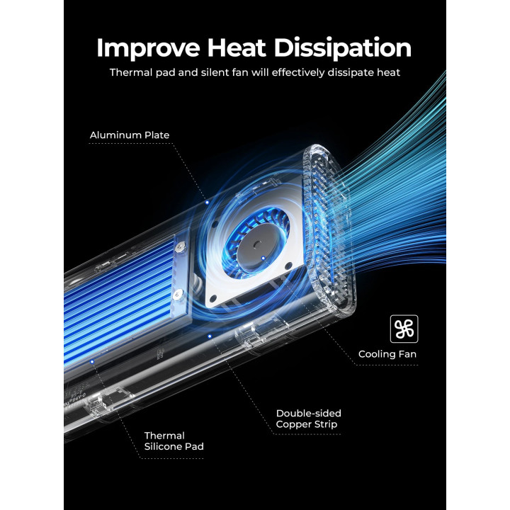 Външна кутия за M.2 диск Orico TCM2-U4, USB-C 40Gbps, до 4TB, интегрирано охлаждане - TCM2-U4-BK-BP - 9