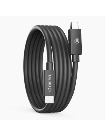 Кабел Orico Thunderbolt 5, USB-C към USB-C, 80Gbps, 240W PD, 1m, Черен - TBZ5-10-BK-BP - 1