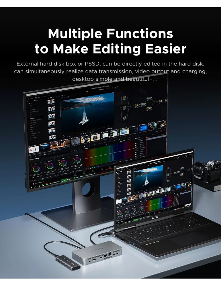 Кабел Orico Thunderbolt 5, USB-C към USB-C, 80Gbps, 240W PD, 1m, Черен - TBZ5-10-BK-BP - 11