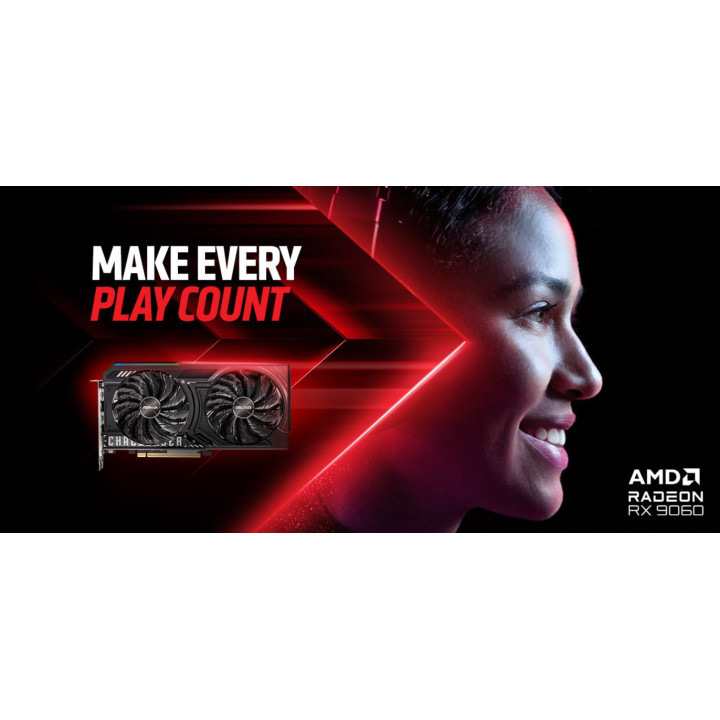 Видео карта ASROCK AMD Radeon RX 9060 Challenger 8GB, 8GB GDDR6 128-bit, Активно охлаждане - RX9060 CL 8G - 2