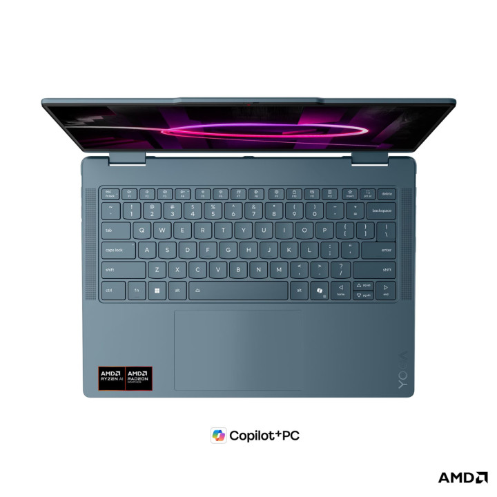 Лаптоп Lenovo Yoga 7 2-in-1 14AGP11, 14" WUXGA OLED, AMD Ryzen AI 7 445, 24GB LPDDR5X, 1TB SSD, Windows 11 Home - 83TD001NBM - 1