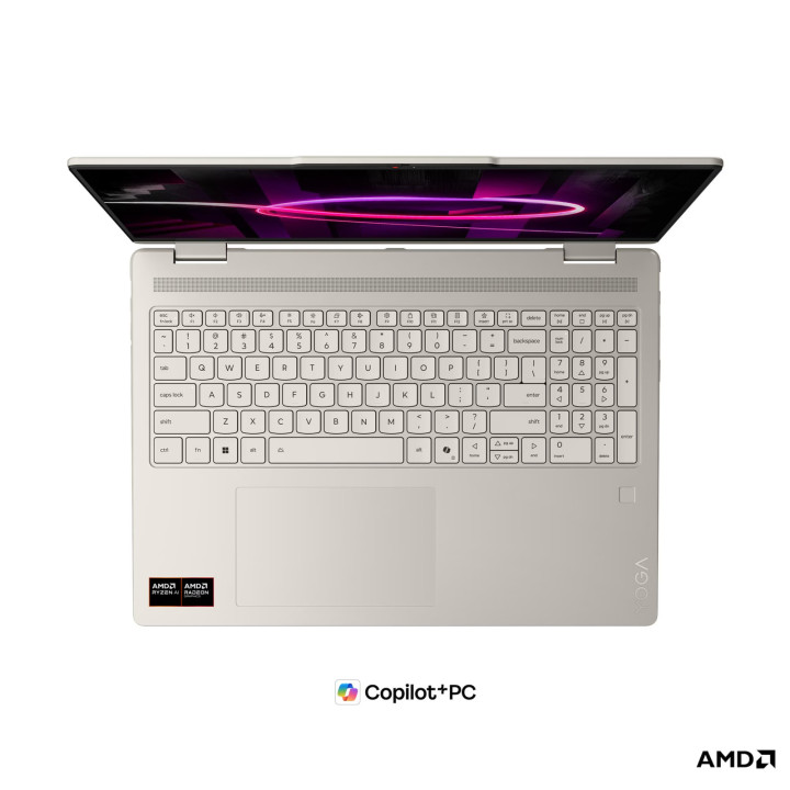 Лаптоп Lenovo Yoga 7 2-in-1 16AGP11, 16" WUXGA OLED, AMD Ryzen AI 7 445, 24GB LPDDR5X, 1TB SSD, Windows 11 Home - 83TF000XBM - 1