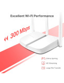 Безжичен рутер Mercusys MW306R, N 300 Mbps, 2.4GHz, 3 външни антени - 3