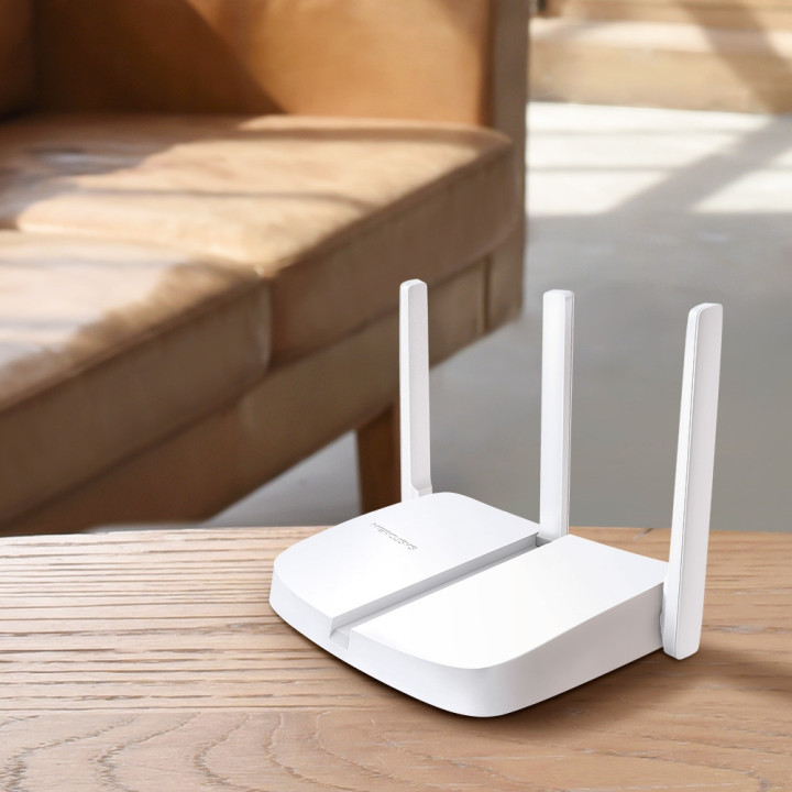 Безжичен рутер Mercusys MW306R, N 300 Mbps, 2.4GHz, 3 външни антени - 5