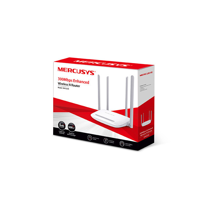 Безжичен рутер Mercusys MW325R, N300 2.4GHz, 4 външни антени - 2