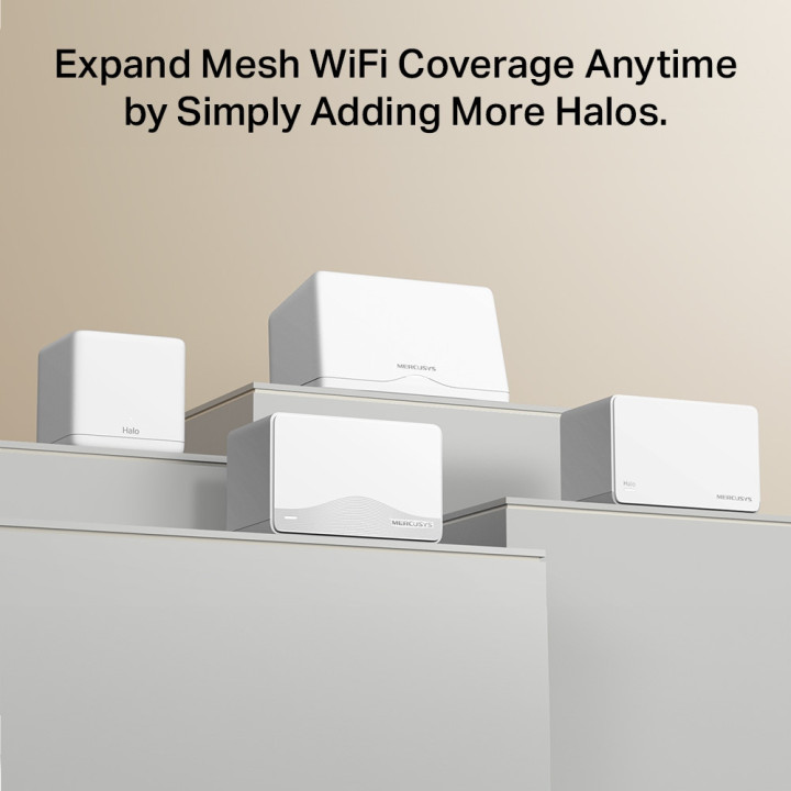 Безжична mesh система Mercusys Halo H25BE (2-pack), BE3600, Wi-Fi 7, 3× 1Gbps портове - 5