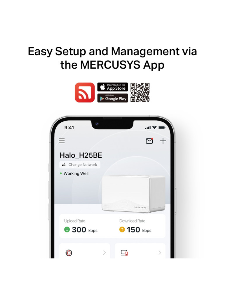 Безжична mesh система Mercusys Halo H25BE (2-pack), BE3600, Wi-Fi 7, 3× 1Gbps портове - 7
