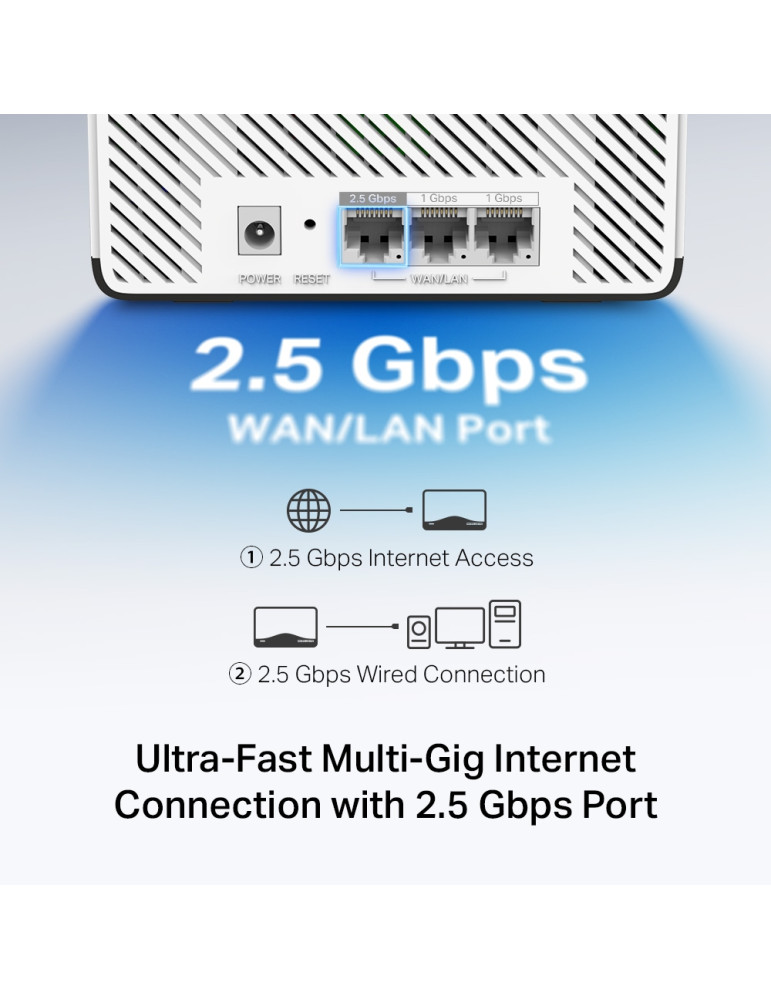 Безжична Wi-Fi 7 Mesh система Mercusys Halo H27BE (2-pack), BE3600, 2.4GHz 688Mbps, 3× 1Gbps портове - 6