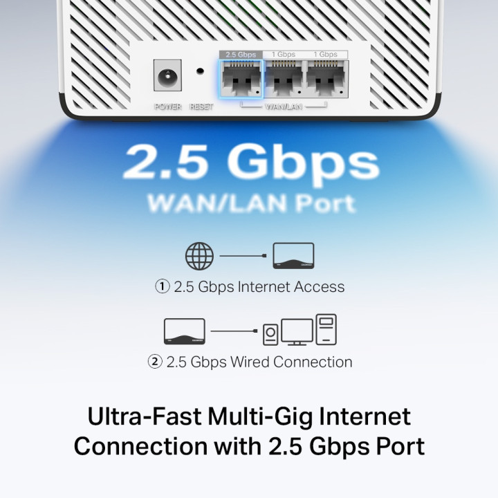 Безжична Wi-Fi 7 Mesh система Mercusys Halo H27BE (2-pack), BE3600, 2.4GHz 688Mbps, 3× 1Gbps портове - 6