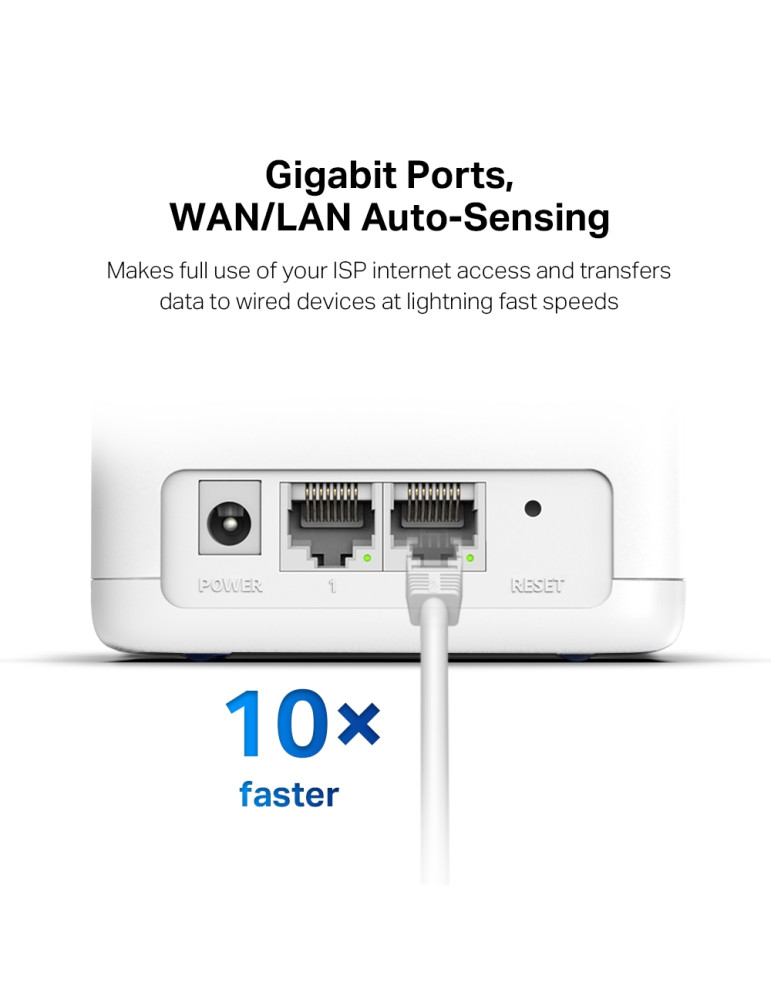 Безжична Wi-Fi Mesh система Mercusys Halo H30G(2-pack), AC1300, 2.4GHz, 400Mbps - 3