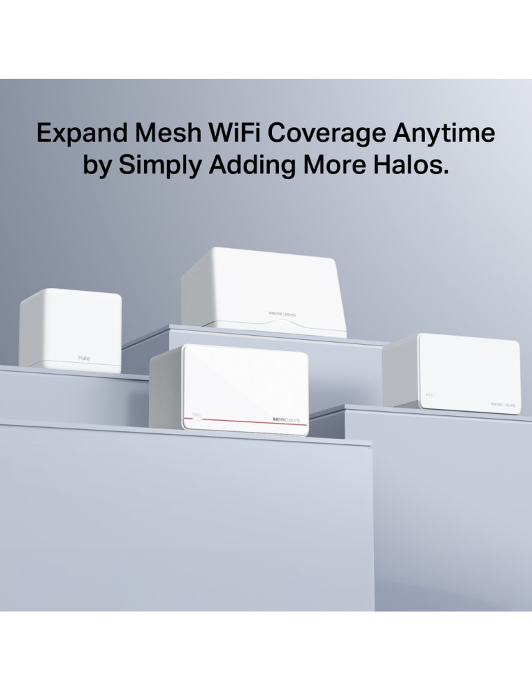 Безжична Wi-Fi 7 Mesh система Mercusys Halo H37BE (2-pack), BE6500 - 8