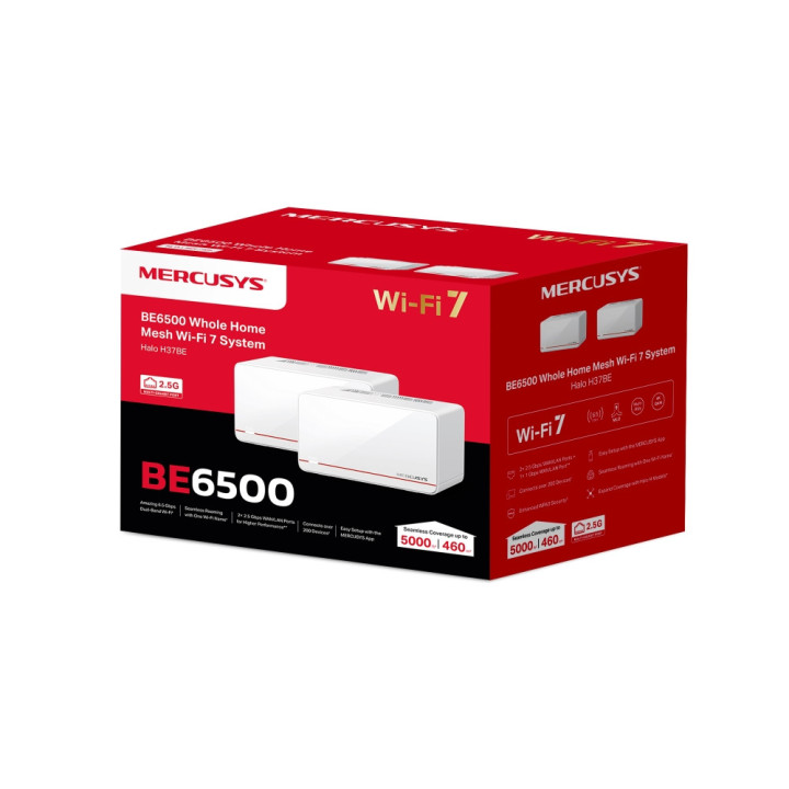 Безжична Wi-Fi 7 Mesh система Mercusys Halo H37BE (2-pack), BE6500 - 10