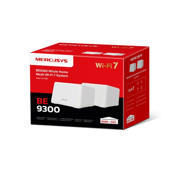 Безжична Wi-Fi 7 Mesh система Mercusys Halo H47BE, BE9300, 2-pack - 11