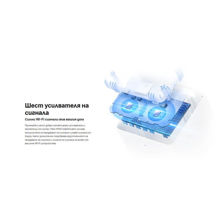 Безжична Wi-Fi Mesh система Mercusys Halo H50G (2-pack), AC1900, 2.4GHz 600Mbps, Вътрешни антени - 10