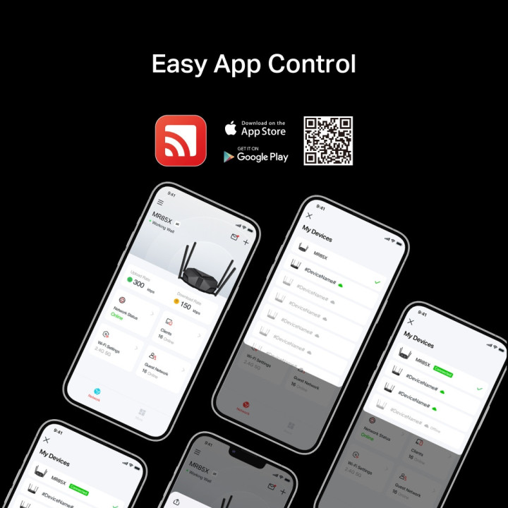 Двубандов Wi-Fi 6 рутер Mercusys MR85X, AX3000, 802.11ax - 9