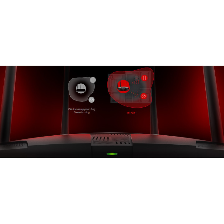 WiFi 6 рутер Mercusys MR70X, двулентов (2.4GHz/5GHz), AX1800 - 5