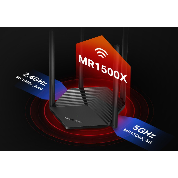 WiFi 6 рутер Mercusys MR70X, двулентов (2.4GHz/5GHz), AX1800 - 8