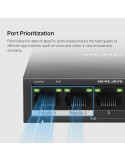 Мрежов комутатор Mercusys MS105GP, 5 портов, 4x PoE+ - 8