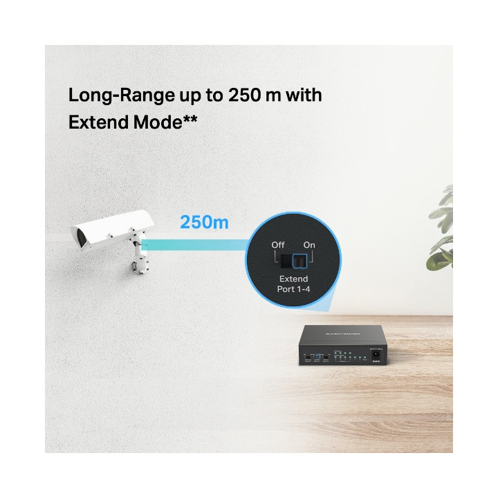 Мрежов комутатор Mercusys MS106LP, 6 портa 10/100 Mbps с 4 PoE+ - 6