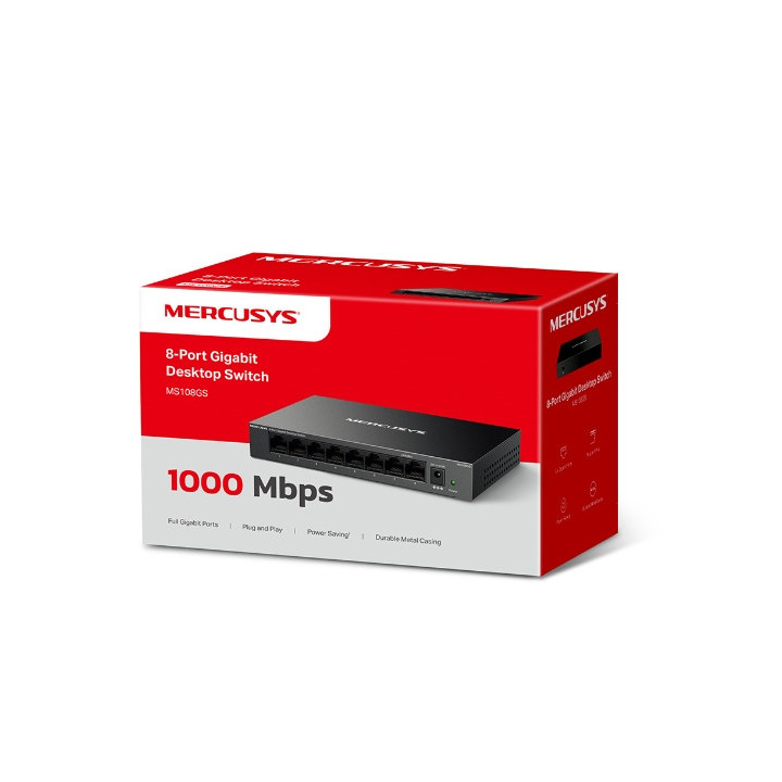 Мрежов комутатор Mercusys MS108GS, 8 портова, 1Gbps - 6