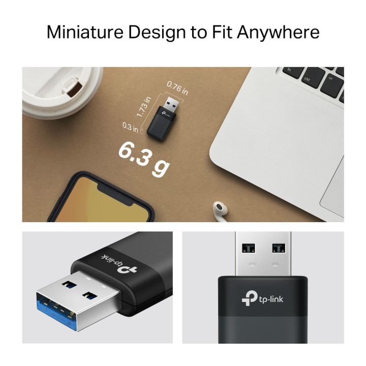Безжичен USB адаптер TP-LINK Archer TX50U, Wi-Fi 6 AX3000 - - 3