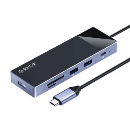 Докинг станция Orico DM-10P-BK-BP, Type-C, HDMI, USB-A x4, USB-C PD100W, LAN 1Gbps, SD/TF - DM-10P-BK-BP - 1