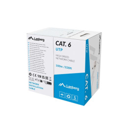 Кабел Lanberg Cat.6 UTP 100m, Solid Cu Grey - LCU6-11CU-0100-S - 1