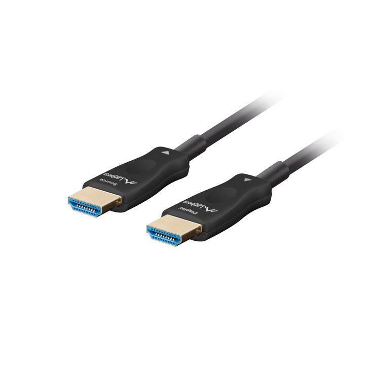 HDMI кабел Lanberg, 50m, HDMI M/M v2.1 оптичен черен AOC - CA-HDMI-30FB-0500-BK - 1