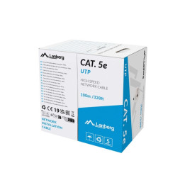 Мрежов кабел Lanberg CAT.5e UTP, 100m solid cu grey - LCU5-11CU-0100-S - 1