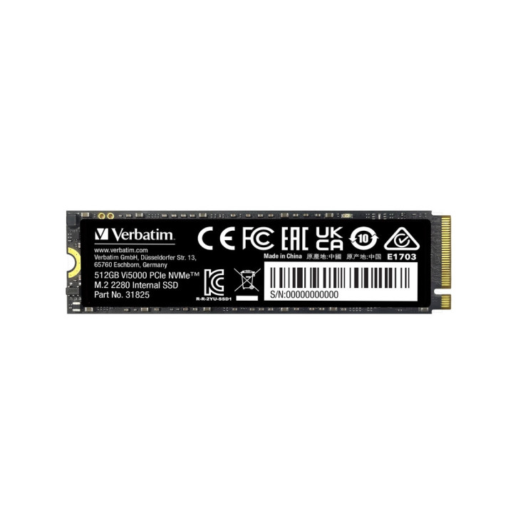 SSD диск Verbatim Vi5000, 512GB NVMe PCIe Gen 4 M.2, 5000/2500 MB/s - 31825 - 2