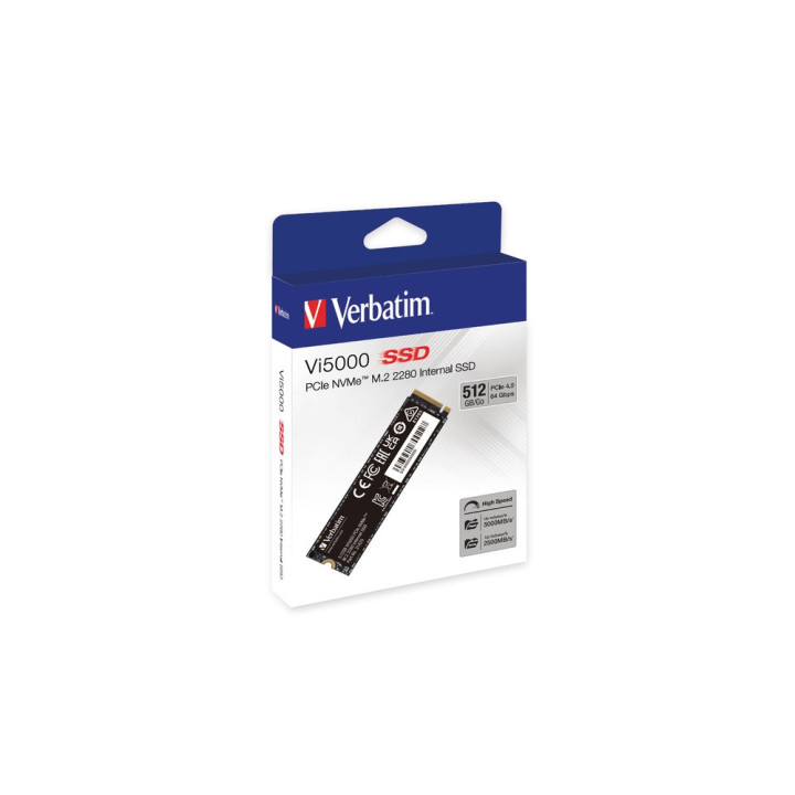 SSD диск Verbatim Vi5000, 512GB NVMe PCIe Gen 4 M.2, 5000/2500 MB/s - 31825 - 5