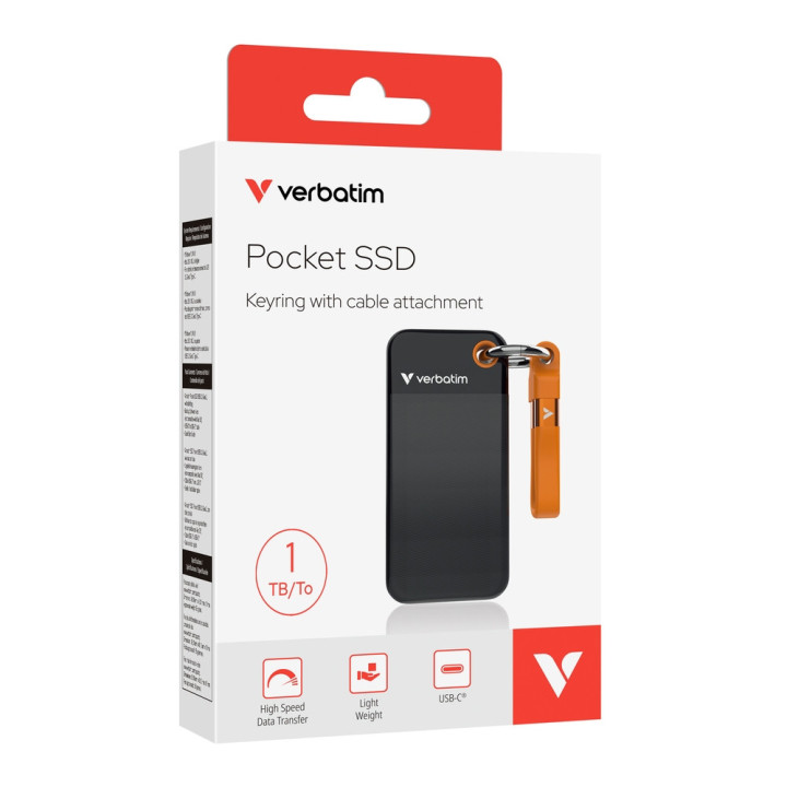 Външен SSD диск Verbatim Pocket, 1TB USB 3.2 Gen 2 - 32193 - 5
