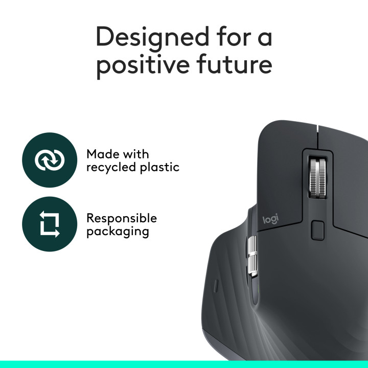 Безжична геймърска мишка Logitech MX Master 3S, Bluetooth, 8000 DPI, 7 бутона - 910-007501 - 7