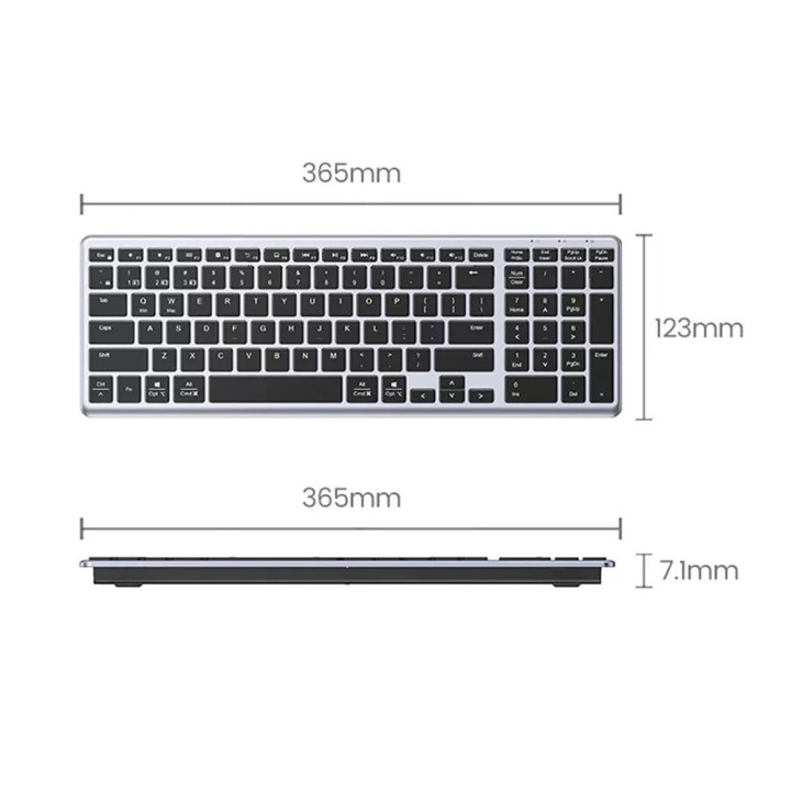 Bluetooth клавиатура UGREEN 15258, Bluetooth 5.0/2.4GHz, Silent Touch, Numpad - 15258 - 2
