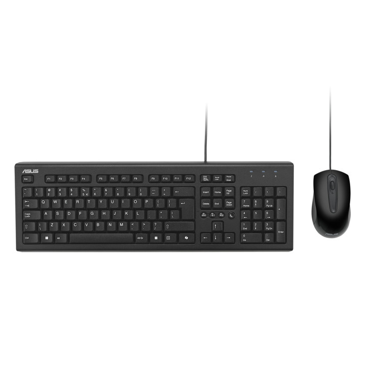 Комплект клавиатура и мишка ASUS U2000, USB жица 1.5M, черен - 90-XB1000KM001K0 - 1
