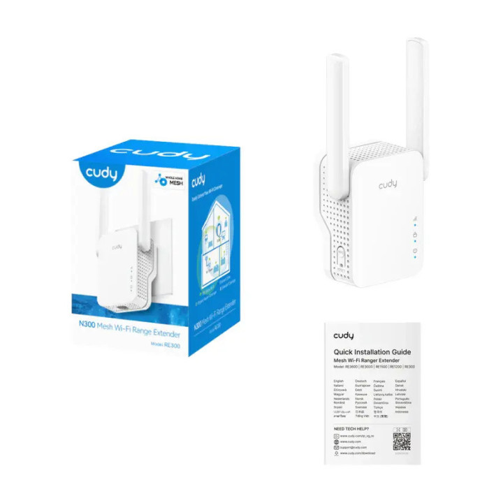 Безжичен усилвател Cudy RE300, 300Mbps 2.4GHz 802.11n - CUDY-RE300 - 5