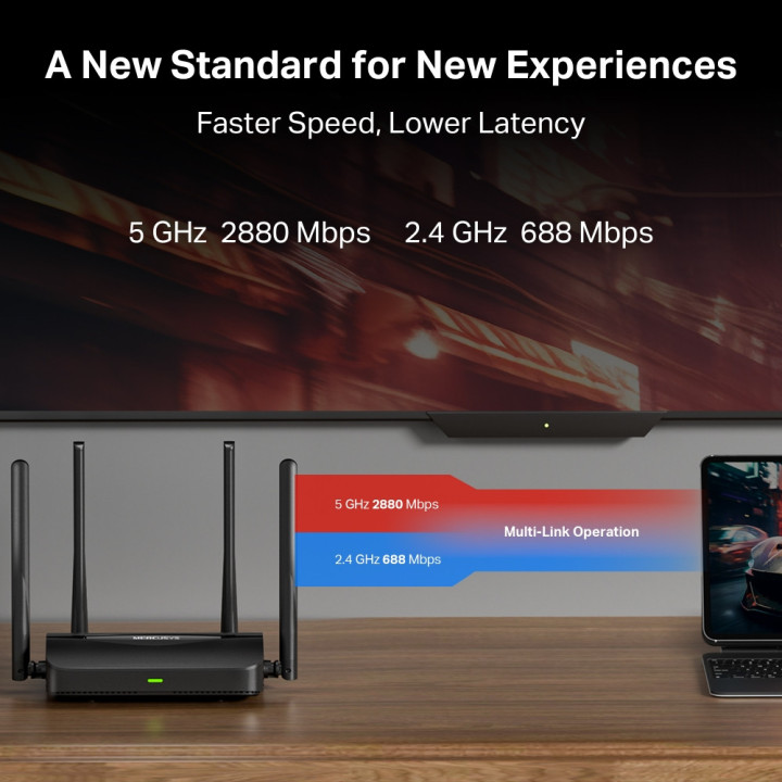 Wi-Fi 7 рутер Mercusys MR25BE, BE3600, Desktop - 4