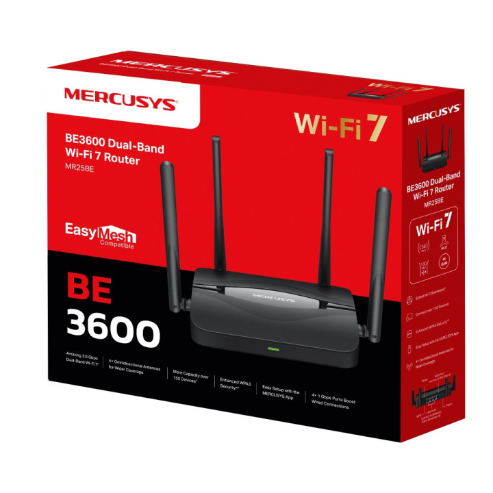 Wi-Fi 7 рутер Mercusys MR25BE, BE3600, Desktop - 10