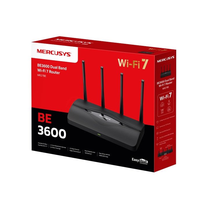 Wi-Fi 7 рутер Mercusys MR27BE BE3600 - 9