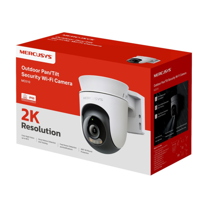 Външна охранителна Wi-Fi камера Mercusys MC510 Pan/Tilt - 9