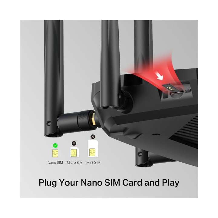 Безжичен рутер Mercusys MB235-4G, 4G+ Cat6, AC1200, Dual Band, Gigabit  - 5
