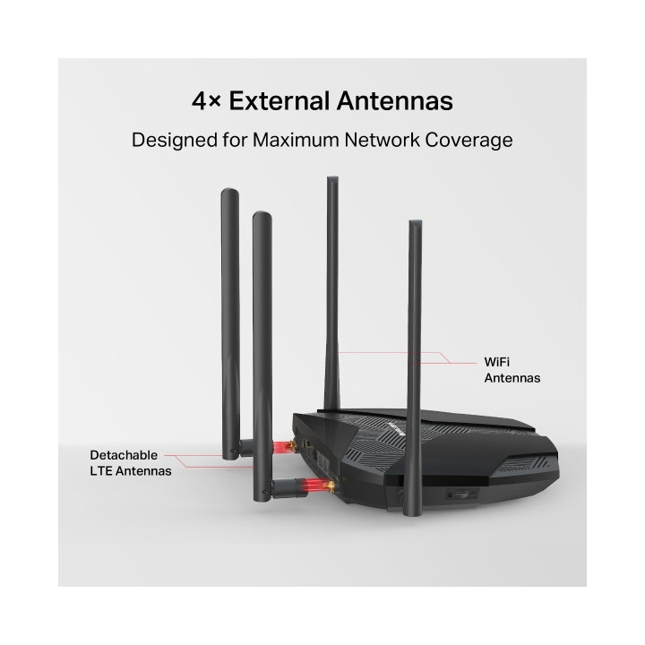 Безжичен рутер Mercusys MB235-4G, 4G+ Cat6, AC1200, Dual Band, Gigabit  - 8