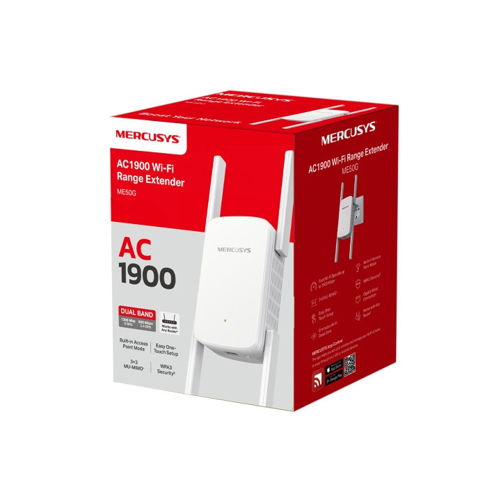 Удължител на обхват Mercusys ME50G, AC1900, 5GHz, 4 външни антени - 9