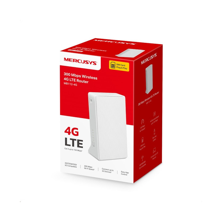Безжичен  4G LTE рутер MERCUSYS MB112-4G, 300 Mbps - 11