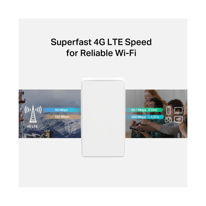 Безжичен 4G LTE рутер MERCUSYS MB130-4G, AC1200 Dual Band - 7