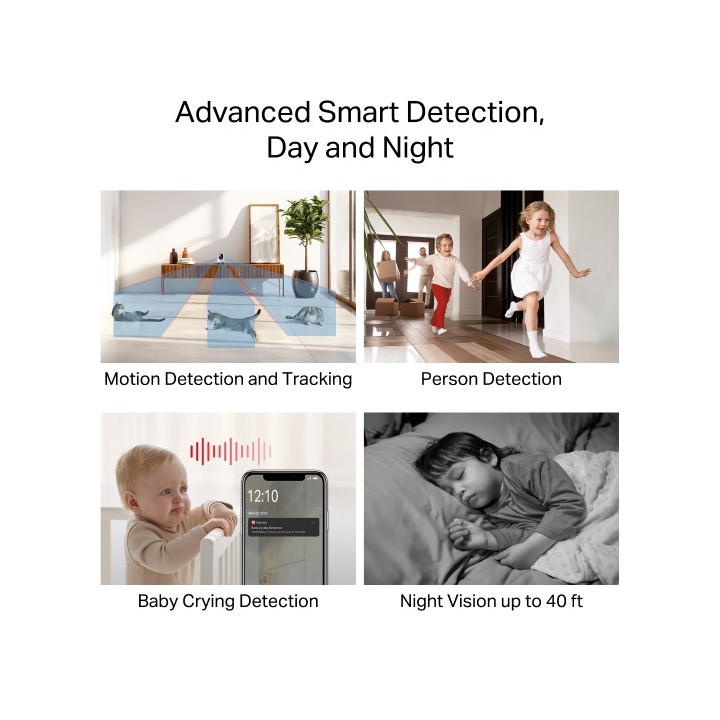 Домашна камера Wi-Fi Pan/Tilt Mercusys MC200, 1080p Full HD, вградена памет до 512GB -  - 4