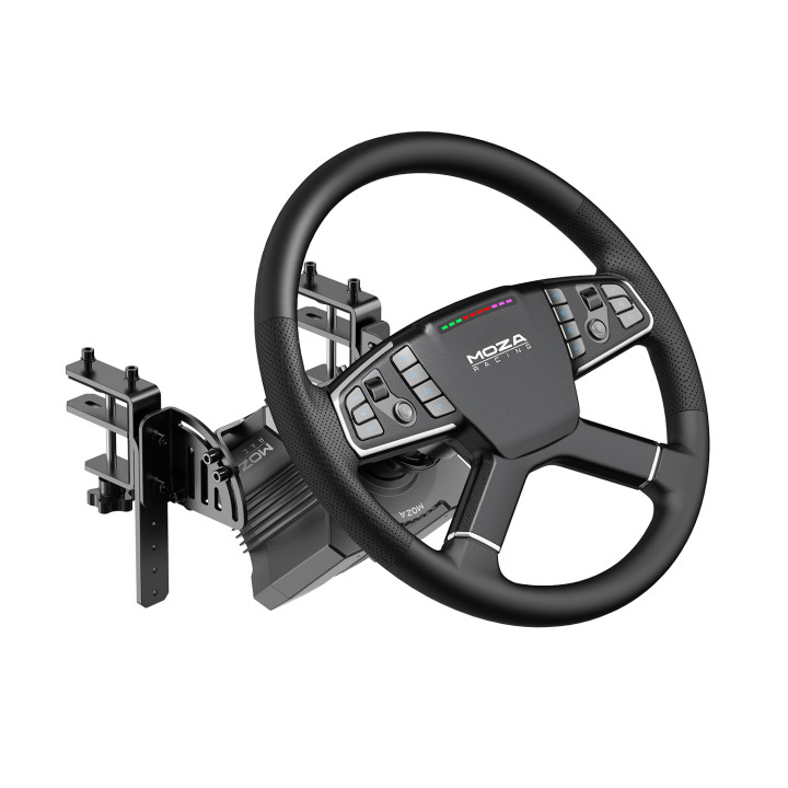 Геймърски волан MOZA Racing R5 Trucking Bundle, Черен, С кабел, PC съвместимост, Вибрации, Авиационна алуминиева сплав - RS071 -