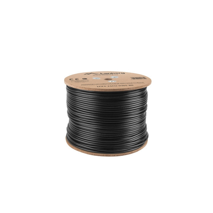LAN кабел Lanberg Cat.5e F/UTP, 305m твърд външен CU черен - LCF5-21CU-0305-BK - 3